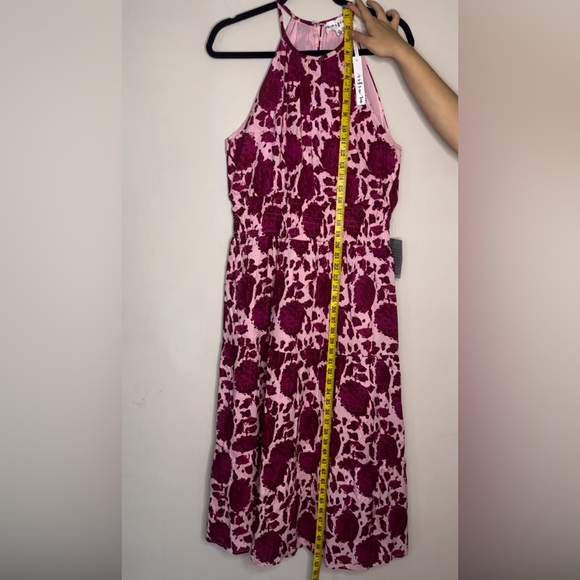 NWT Maisie Women's Pink Floral Sleeveless Halter Maxi Dress Lined Size M - Picture 6 of 9
